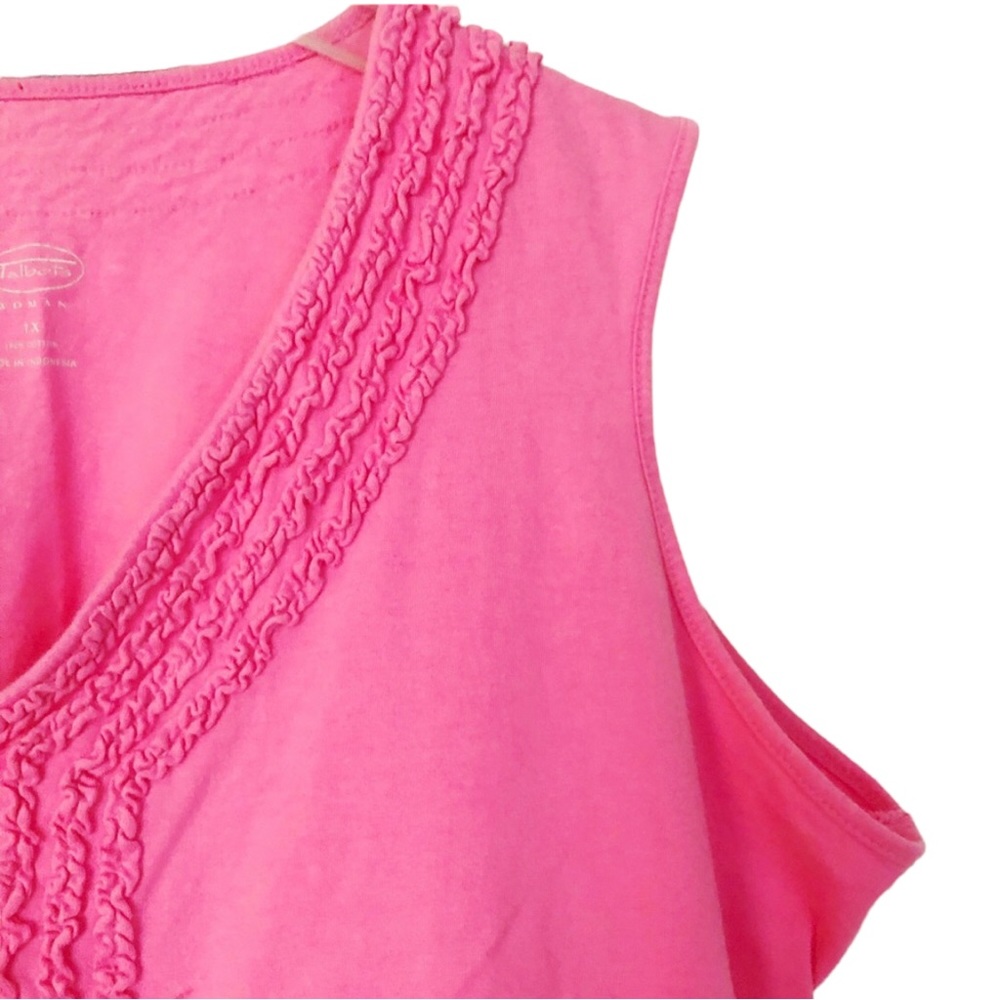 Talbots Pink Tuxedo Tank Top Size IX - Picture 3 of 10